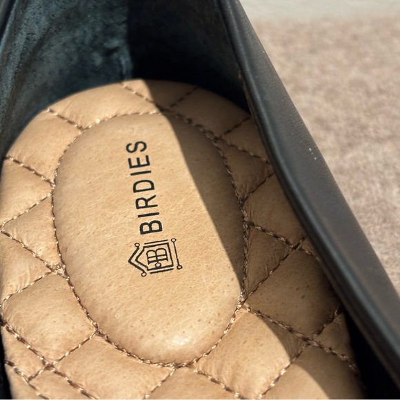 BIRDIES Sz 7 Slip On Slide Almond Toe Cap Ballet Glats Loafer Smooth Leather - Picture 4 of 12